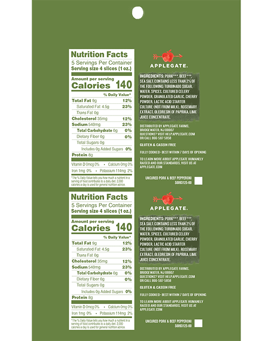 Products Traditional Italian Natural Pepperoni Applegate